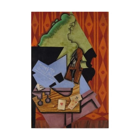 Trademark Fine Art Juan Gris 'Violin and Playing Cards on a Table 1913' Canvas Art, 30x47 BL01839-C3047GG